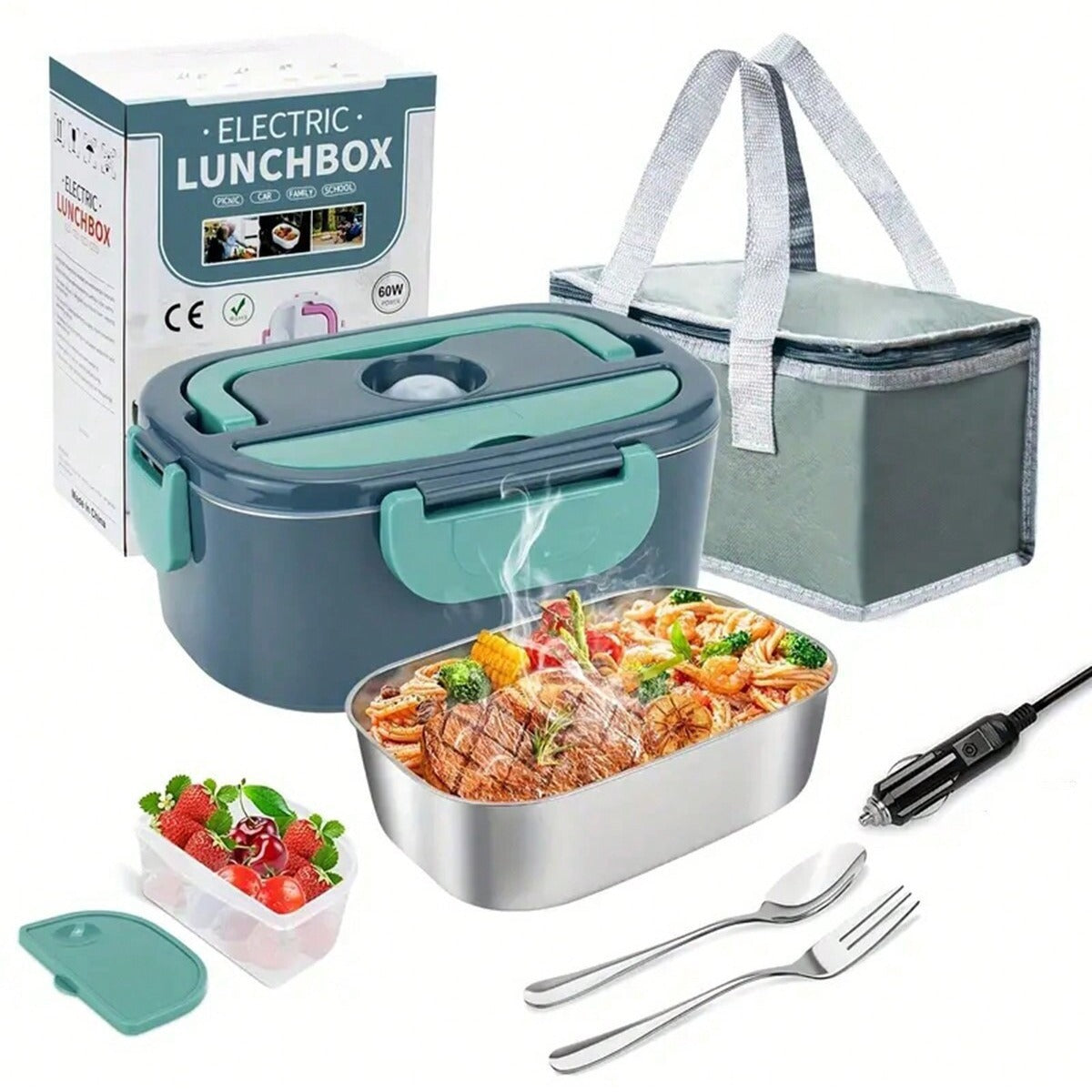Electric Lunch Box Food Heater 3 in 1 Ultra Quick Heated Lu